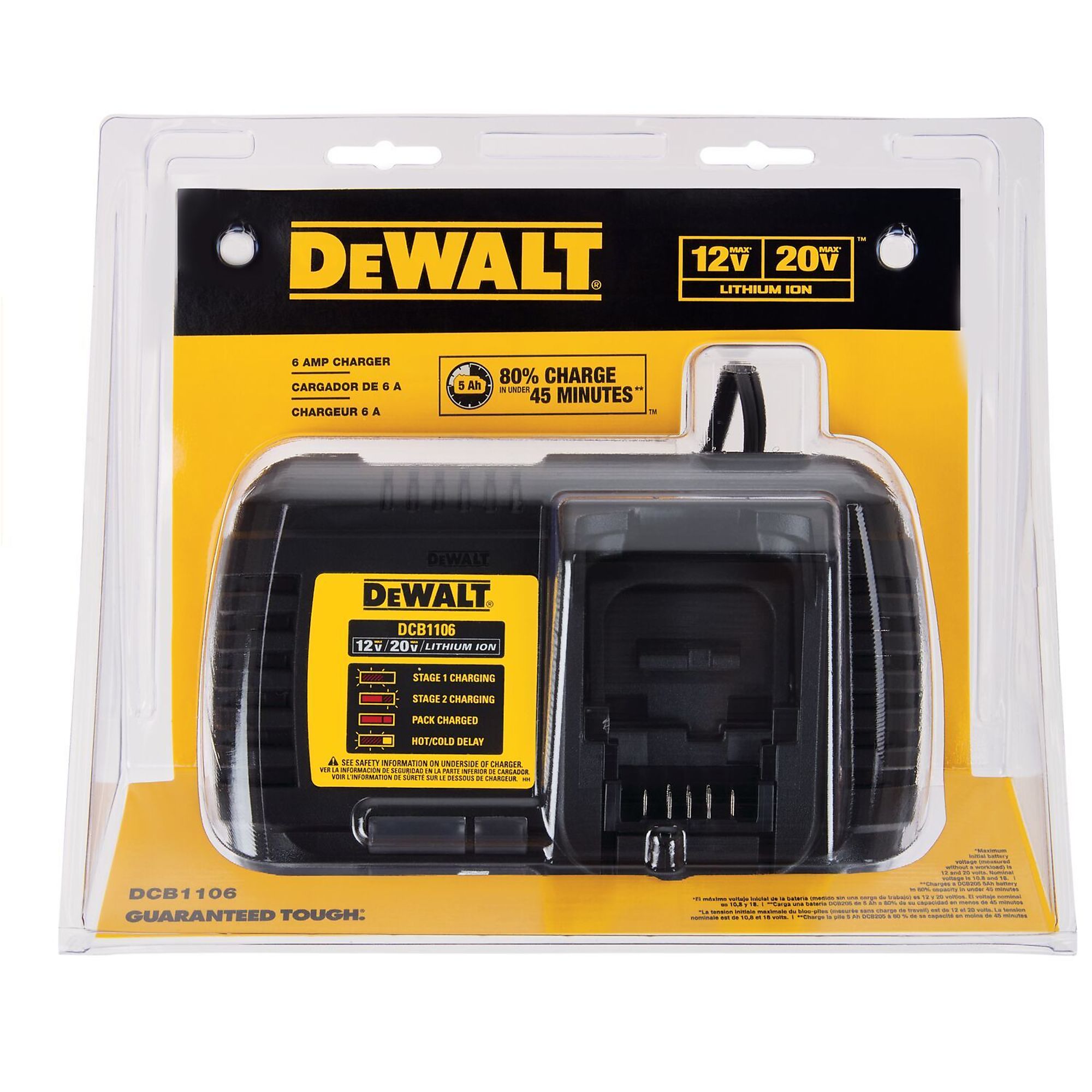 DEWALT, 6 Amp Battery Charger, Model# DCB1106